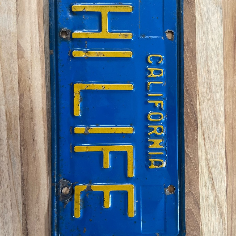 - Vintage one of a kind California license plate